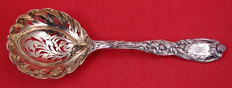 Pea Spoon light gold-washed pierced scalloped bowl 7